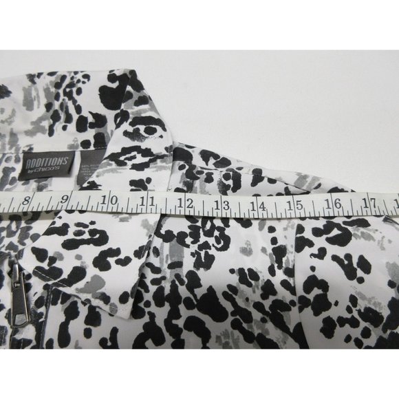 Chico's Additions women's animal print collared 3/4 sleeve full zip jacket, 1 - Picture 8 of 10